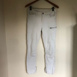 Helmut Lang moto jeans soft white
